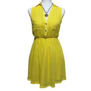 H&M Yellow Blouson Mini Dress Women 4